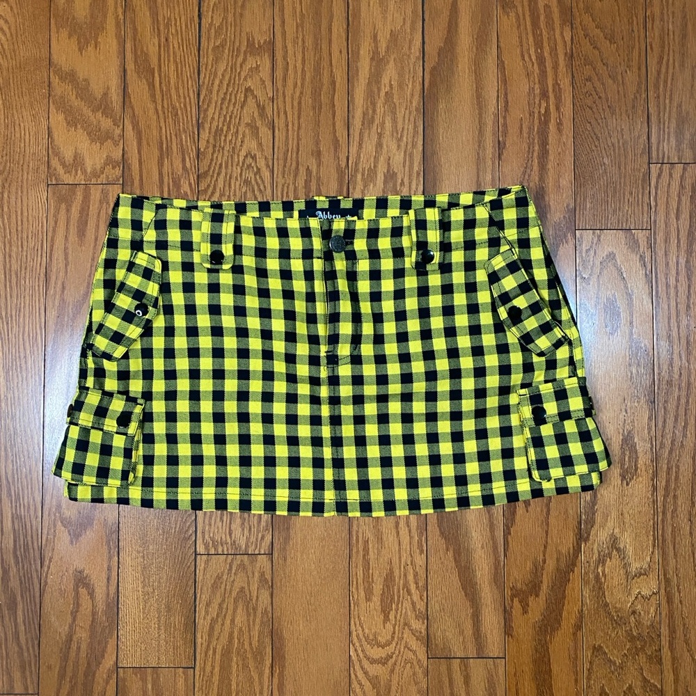 ABBEY DAWN by Avril Lavigne Yellow and Black Checkered Skirt